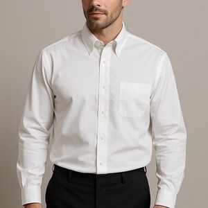 Neiman Marcus Men's White Dress Shirt – Size 43/17 – Classic Fit